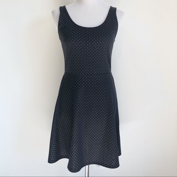 H&M Dresses & Skirts - H&M Black Polka Dot Cross Strappy Skater Dress, S